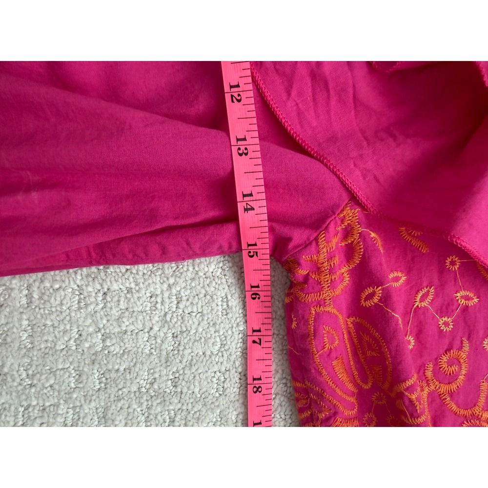 Urban Spirit Rulys Magenta Pink Off The Shoulder Embroidered Tassel Crop Top - Picture 8 of 9